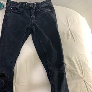 zara cropped black jeans